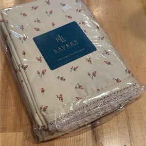 Ralph Lauren 2 king pillowcases vintage Woodstock garden calico rose bud cotton